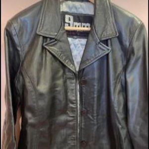Leather Jacket with Buttons - size L